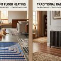 Sammenligning af gulvvarmesystem og traditionel radiator i moderne bolig