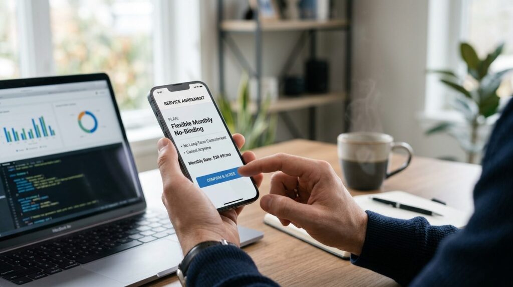 Stock photo, 16:9 ratio: Close-up of hands holding smartphon