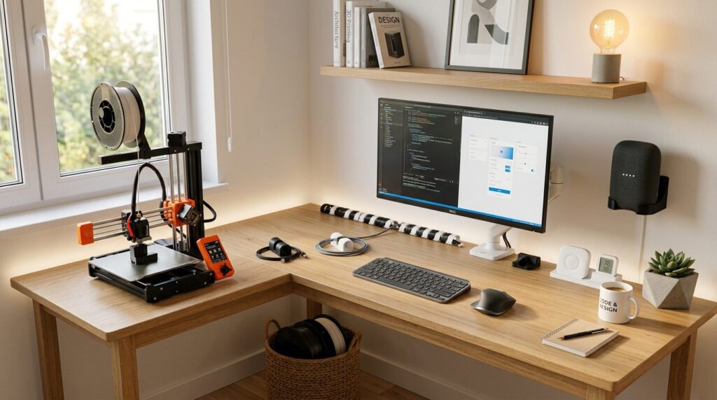 Lifestyle image of a modern smart home environment featuring