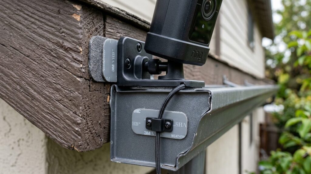 Close-up macro photography of weatherproof adhesive strips a