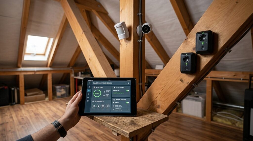 Smart home technology setup displayed in a modern residentia